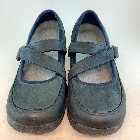Dansko Black Kiki Nubuck Leather Z Strap Mary Jane Clogs, size 38 7.5 8 - Picture 2 of 11